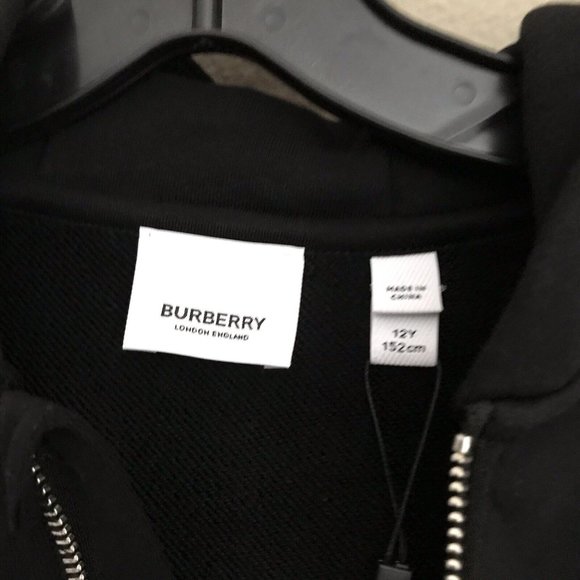 ❌SOLD❌ NWT Authentic BURBERRY Boy's Check Panel Zip Up Hoodie size 12 - Picture 6 of 8